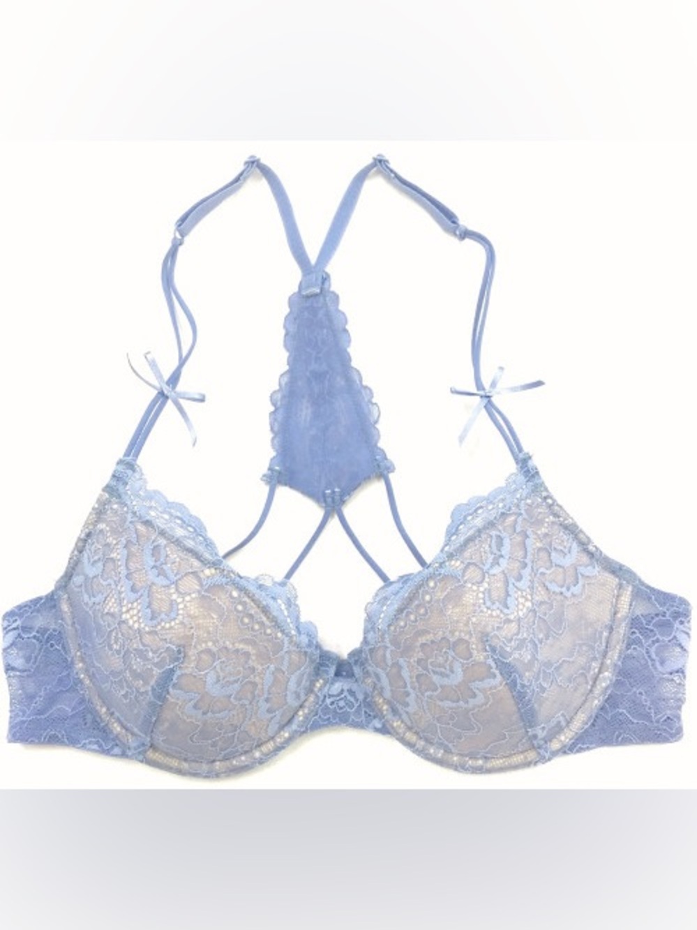 Samantha Chang NY All Lace Classic U/W T-Back Bra 34E Whispering Lilac